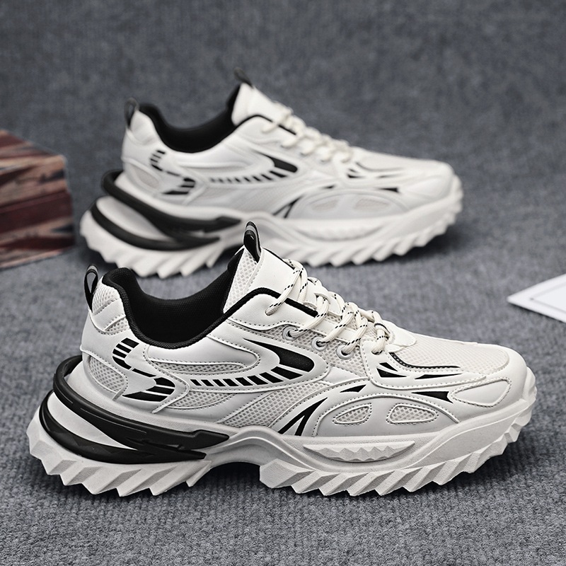 Zapatillas de malla zapatos casuales para hombre primavera y verano 2025 zapatos de papá de todo fósforo zapatos de suela gruesa para estudiantes