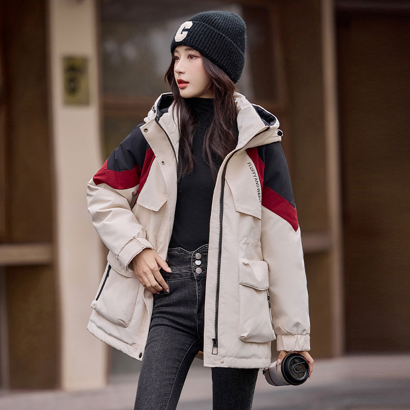 Thickened Parka down Jacket for Women, Winter Mid-Length 2026 New Style, Petite High-End Waist-Cinching Workwear White Duck down Coat Thickened Parka down Jacket for Women, Winter Mid-Length 2026 New Style, Petite High-End Waist-Cinching Workwear White Duck down Coat