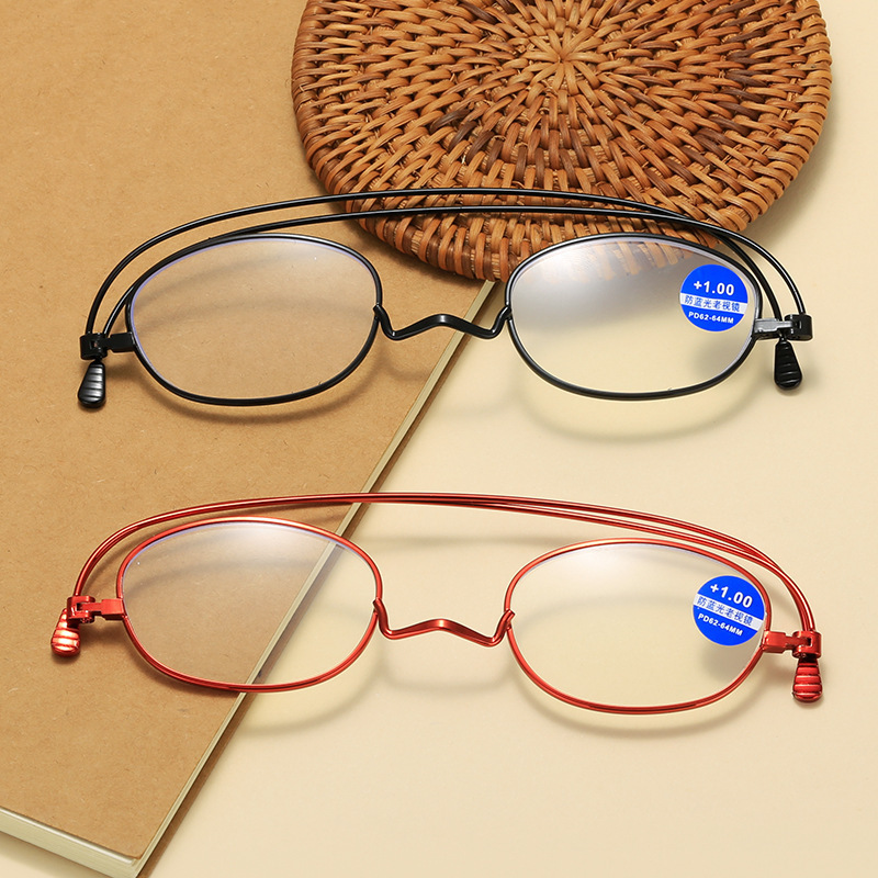 A565 Jieqiansheng Anti-Blue Light Paper-Thin Reading Glasses Ultra-Light Metal Portable Foldable Reading Glasses for the Elderly