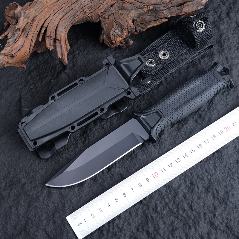 跨境户外刀高硬度小直刀野外防身荒野求生刀具锋利便携式战术刀