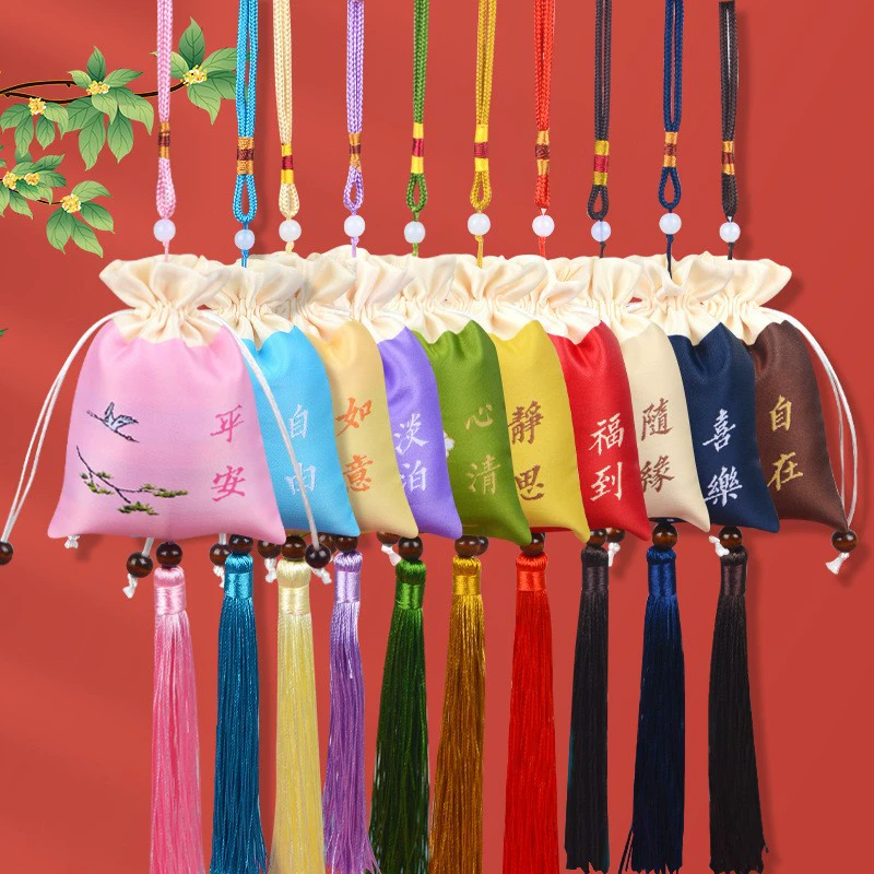 Ароматический мешочек в китайском стиле с лотосом и полынью, подвеска для автомобиля, аксессуар для ханьфу, цветной ароматизатор