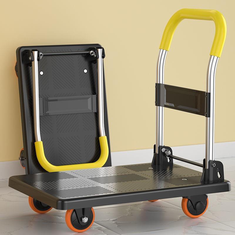 Thickened Silent Home Tablet Cart Folding Hand Truck Moving Cart Hand-Pushed Cart Convenient Cargo Puller Small Pull Cart Courier Cart