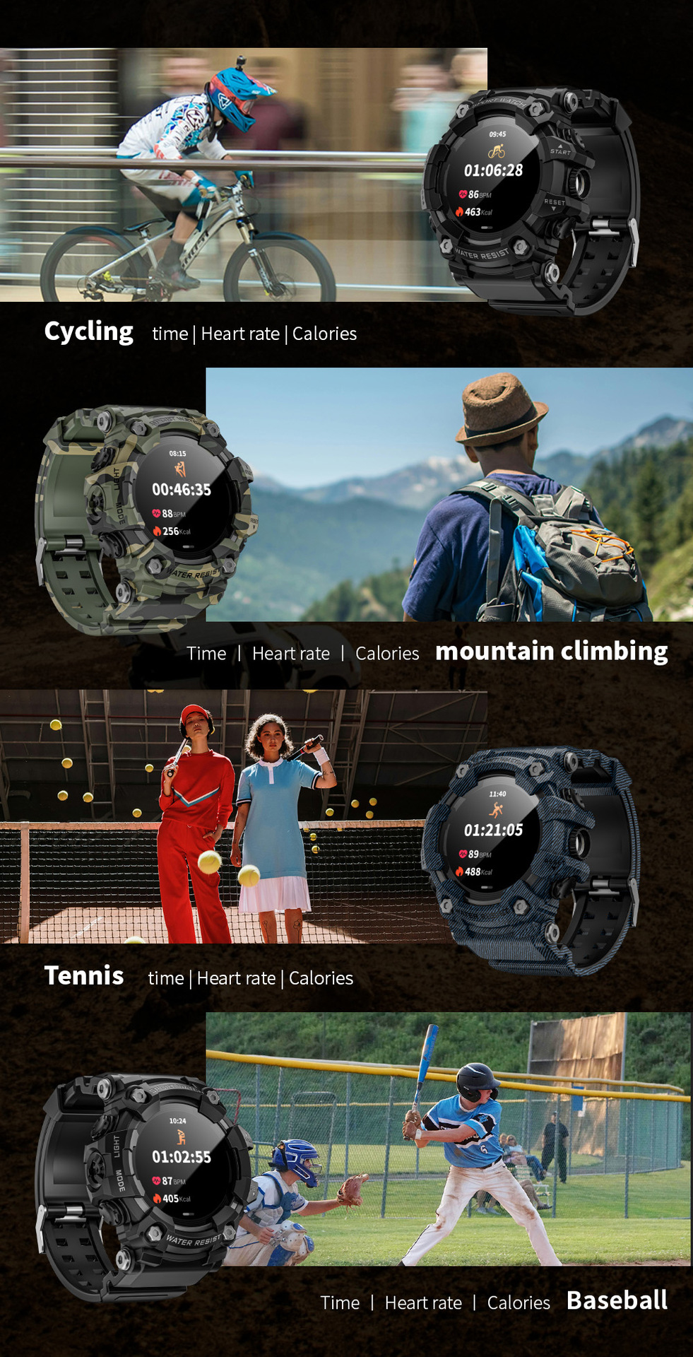 LOKMAT foreign trade outdoor sports smartwatch ATTACK GT Bluetooth Call Compass Flashlight Music undefined