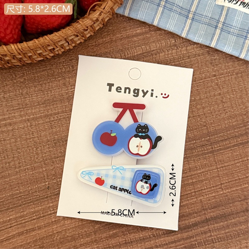 可爱萌趣小熊亚克力发夹套装少女百搭创意刘海夹边夹卡通碎发夹发|undefined
