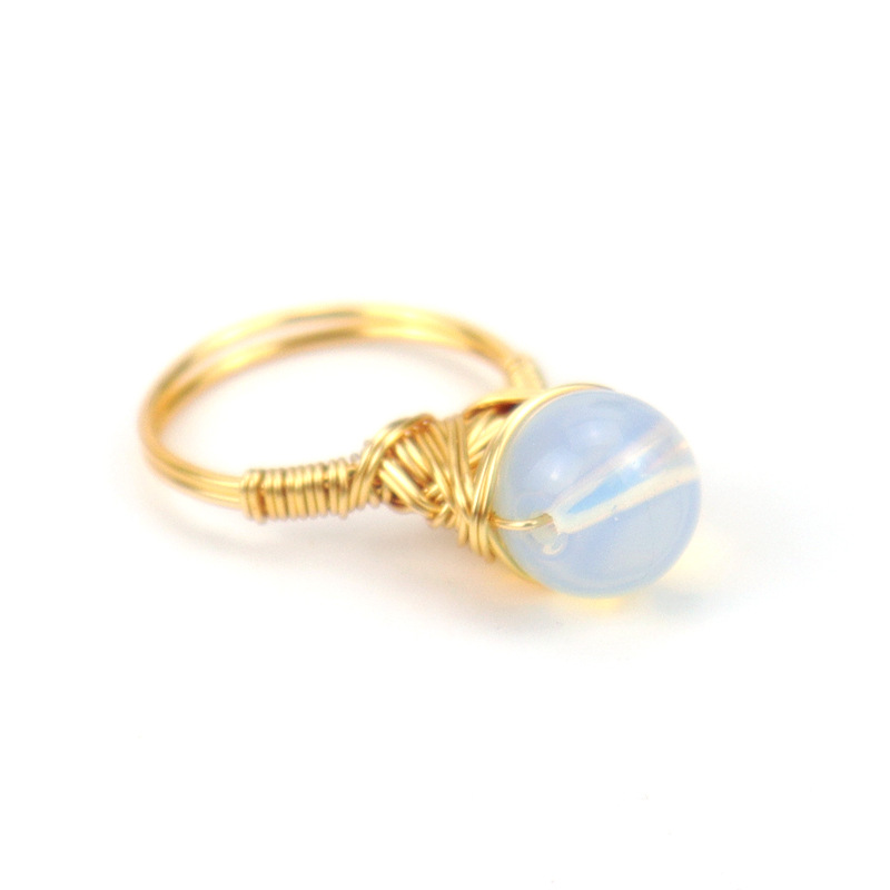 Retro Geometric Agate Plating Rings 1 Piece