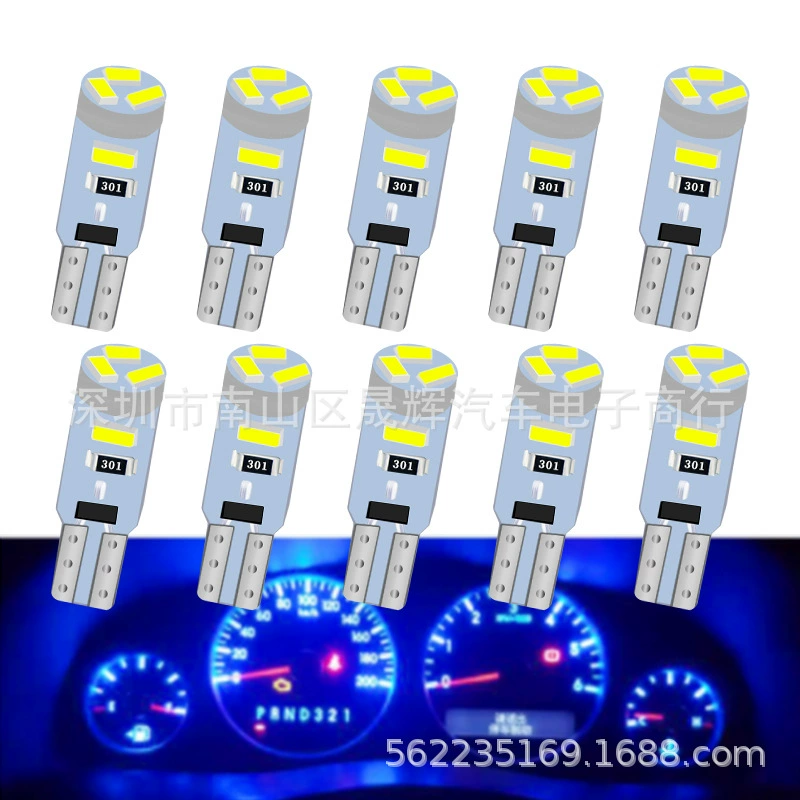 T5 Автомобильный светодиодный приборный светильник 5smd 3014 кондиционер световой индикатор декодирования CANBUS центральное управление световой сигнал сигнализации