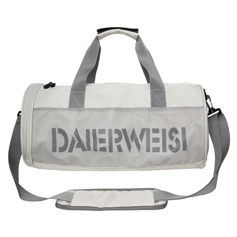 Bolsa cilíndrica simple de letras de gran capacidad nueva moda bolsa deportiva de fitness bolsa de viaje ligera a prueba de agua