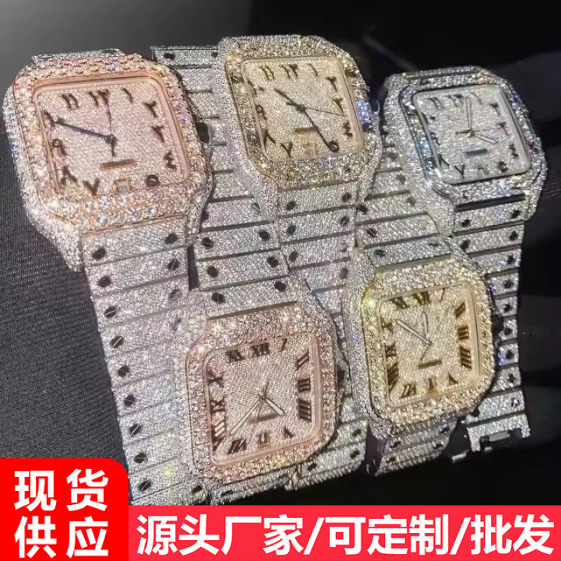 High-Quality Foreign Trade Premium Design Roman-Style Versatile Moissanite Minimalist Style Unisex Watch Wholesale