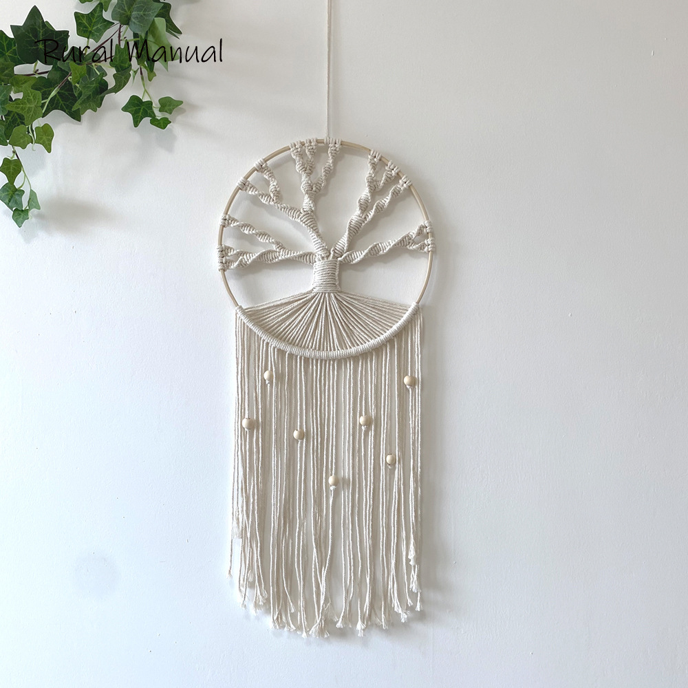 Nordic Home Décor Life Tree Tapestry Bohemian Hand-woven Cotton Rope Dreamcatcher Amazon Supply