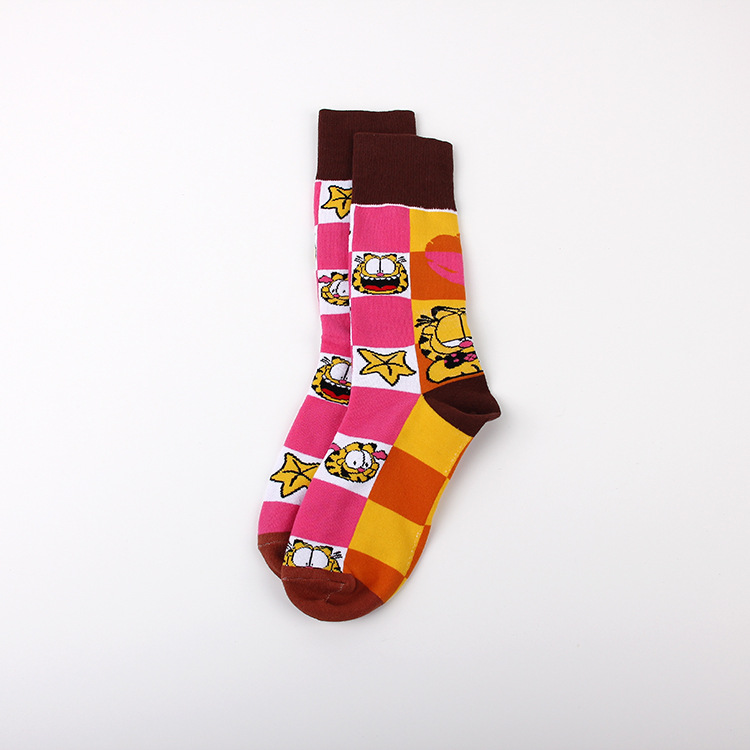 Dibujos animados de dibujos animados garffy casual deportes jacquard Four Seasons Youth pareja de algodón de las mujeres calcetines de media pantorrilla calcetines de moda de los hombres medias