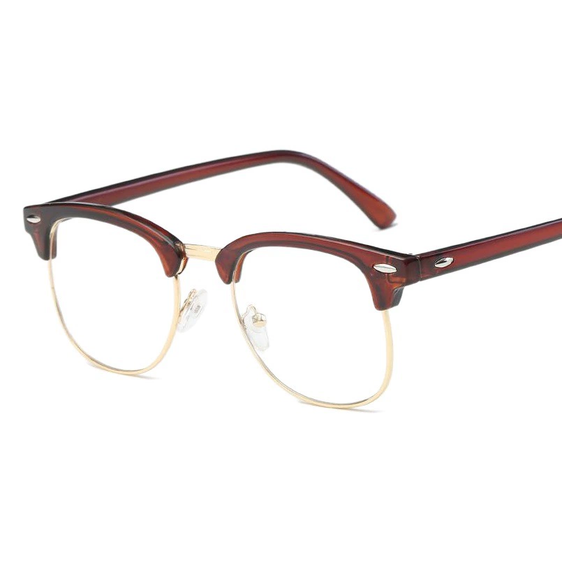 Трансграничный взрыв анти-синего плоского зеркала полурама ретро рисовые гвозди анти-синего цвета очки Ультрафиолетовый черный золотой глаз