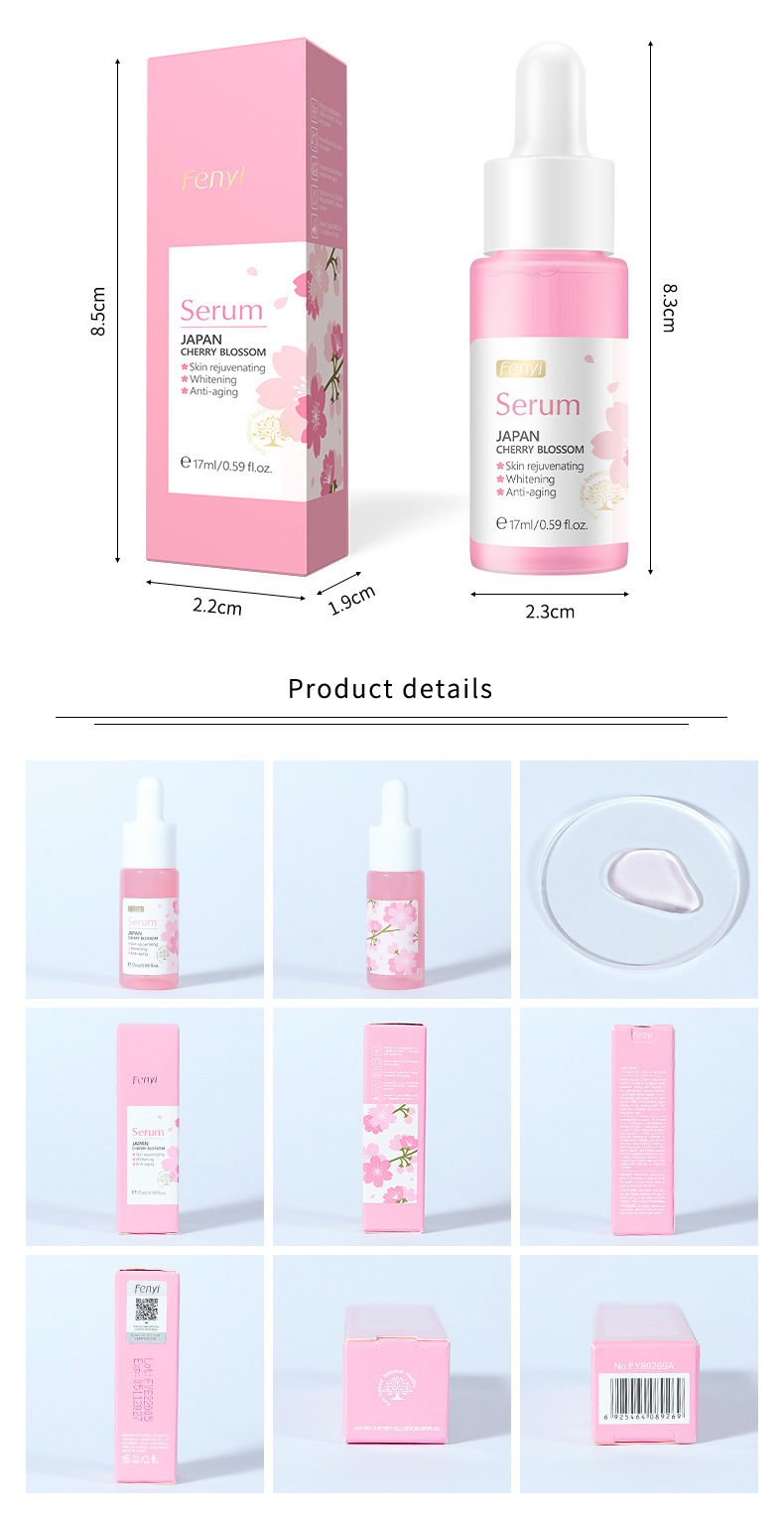 FENYI Cherry Blossom Essence 17ml, a cross-border manufacturer of essence hydrating and moisturizing skin care products and toner undefined