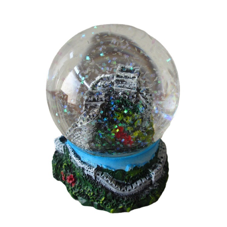Micro-Landscape Great Wall Crystal Ball Ornaments Tourist Attractions Commemorative Gifts Home Decoration Resin Craftsmanship