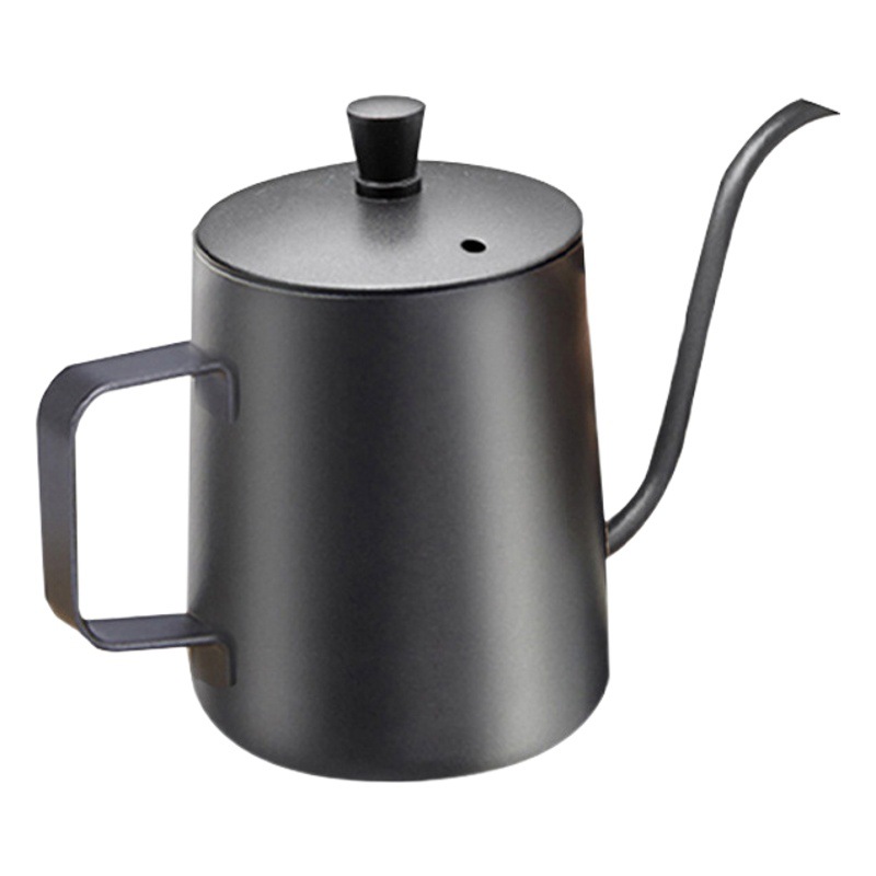 304 de acero inoxidable mano cafetera Slim boca mano olla hogar goteo colgando oído mango de madera olla de café al aire libre