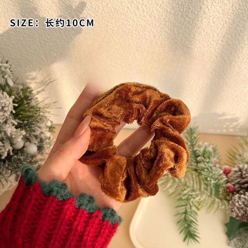 圣诞节小鹿毛绒大肠发圈女高弹力耐用发绳可爱公仔橡皮筋发饰头绳|undefined