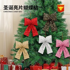 クロスボーダー新しいクリスマススパンコールリボンシーンレイアウト小道具クリスマスツリーペンダント雰囲気装飾用品