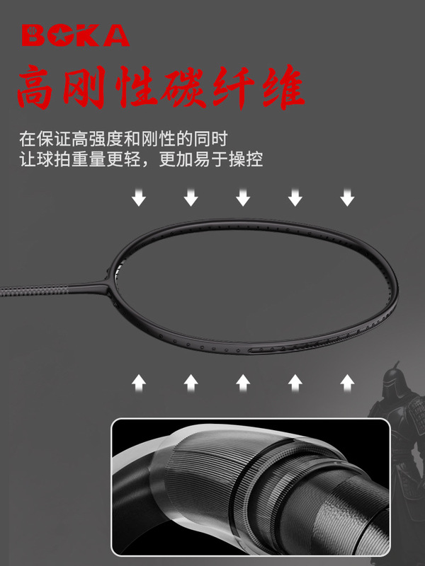 博卡羽毛球拍正品旗舰店全碳素纤维男女专业训练耐打超轻单拍套装|undefined