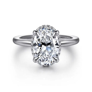 18K White Gold Oval Diamond Ring Women's Breeding Laboratory Diamond Engagement Wedding Ring 1 karat Diamond
