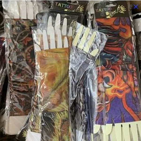 3D Floral Arm Tattoo Sleeves Seamless Style Protective Outdoor Cycling Tattoo Sun Protection Ice Sleeves Couple Uv Protection Ice Feel