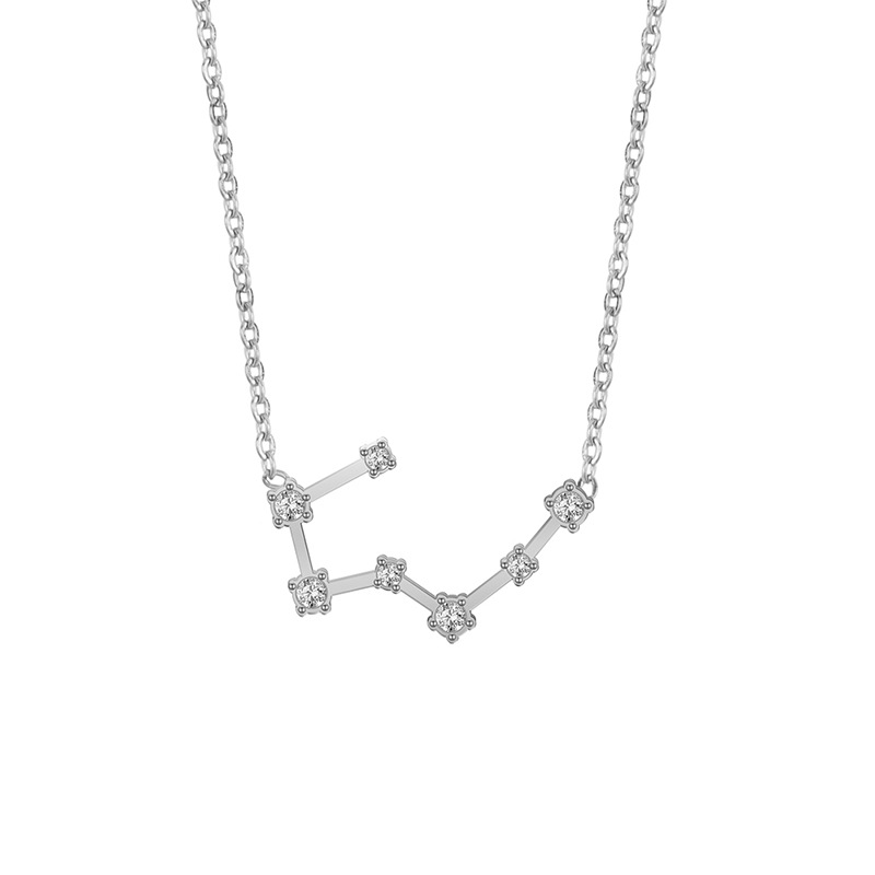 Casual Simple Style Constellation Stainless Steel Titanium Steel Plating Inlay Zircon Necklace display picture 4