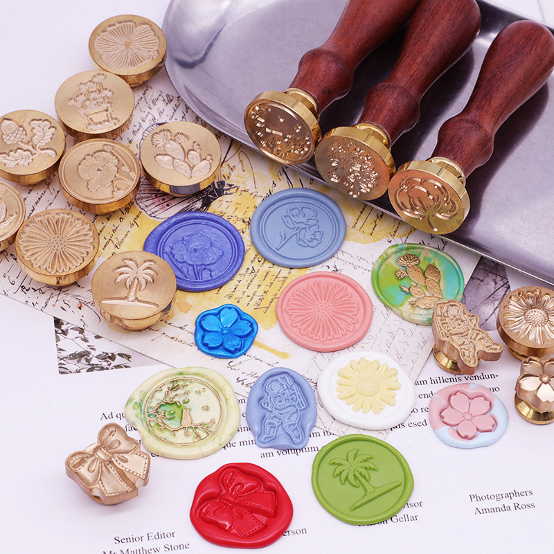 Estilo europeo retro fuego pintura sello traje mapa caja conjunto múltiple cabeza de cobre opcional imágenes se puede personalizar