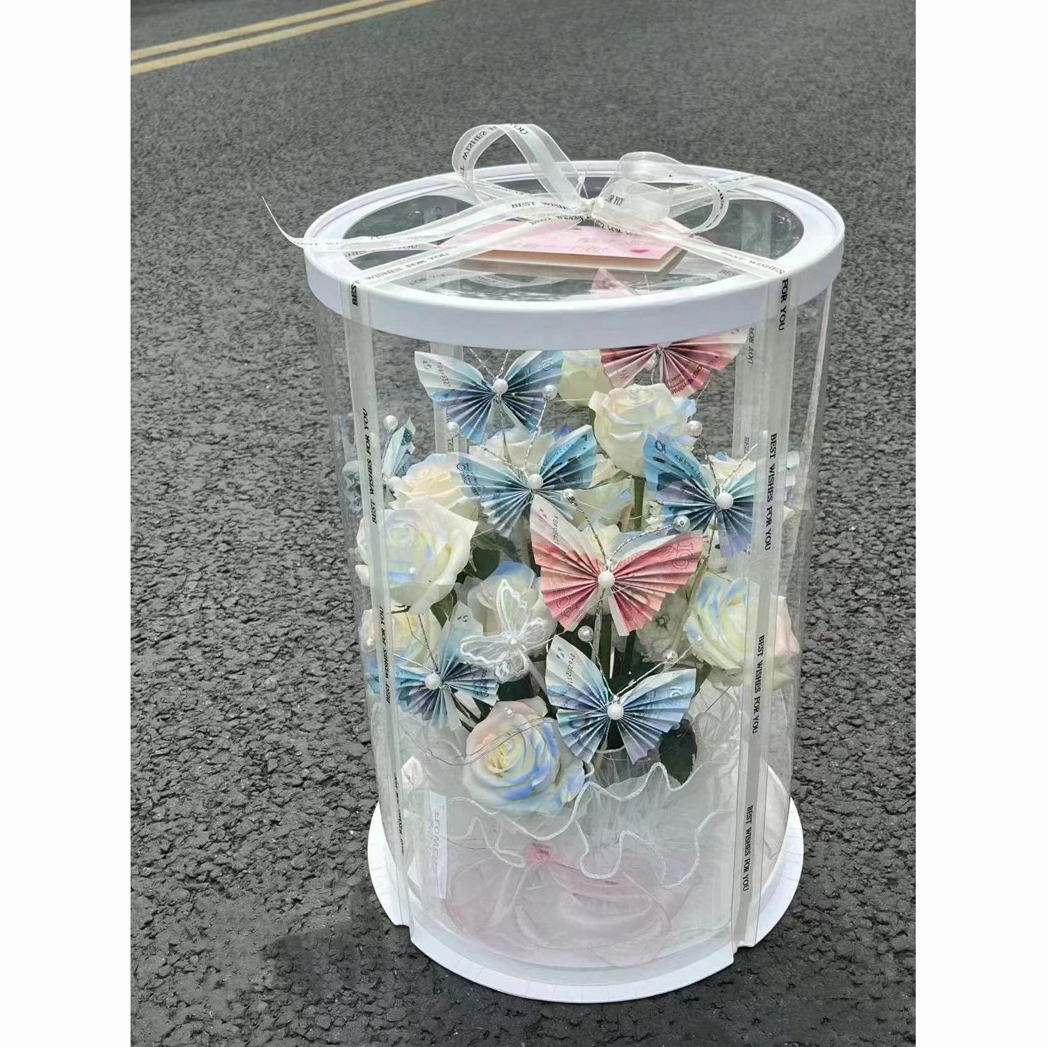 花花土豪花蝴蝶花女朋友礼物有钱送有钱礼盒现货花束手工有钱材料