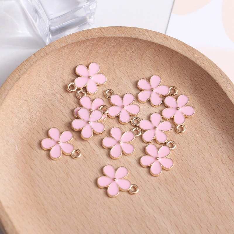 五色小花朵diy韩版合金饰品配件耳环挂件吊坠材料新款厂家批发|undefined