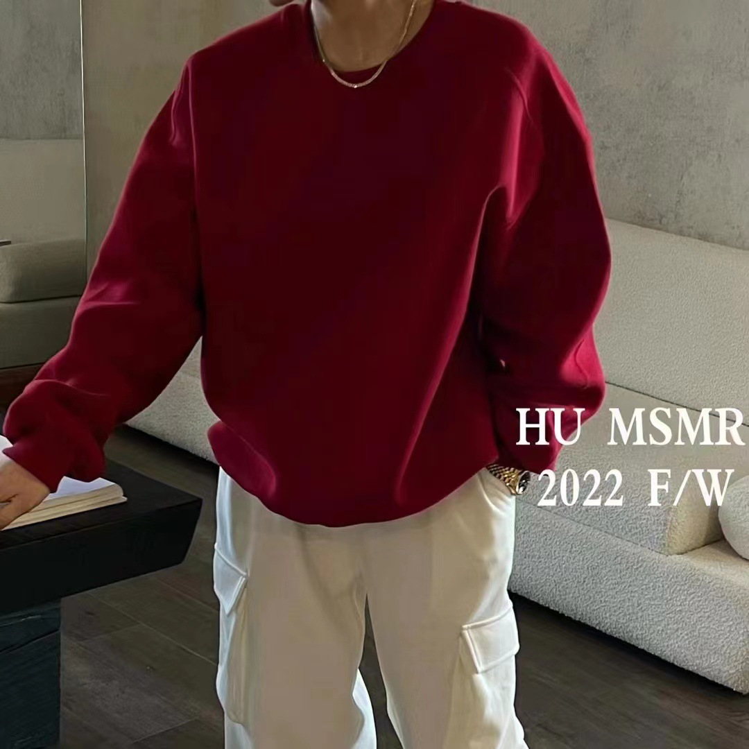 丸首の衛衣の灰色の女性の秋冬の高級感の小さい大衆のデザイン感のゆったりしている大きいサイズの純色の韓国版の怠惰な風の衛衣