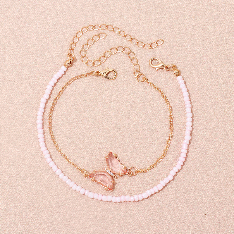 Anklet Classification Fashion Butterfly Alloy Beaded Arylic Anklet