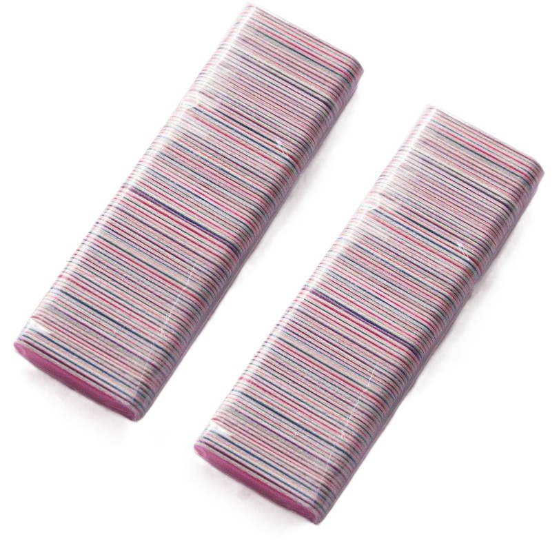 Nail Art Material Tool Kit, Pink File, Mini File, Natural Wood Slice, Fine Sand Nail Polishing