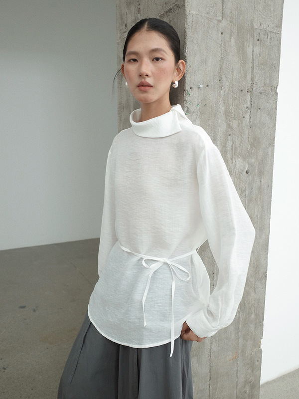 MMC DITION设计感高级衬衫女秋季新款莱赛尔小衫收腰显瘦长袖衬衣|undefined