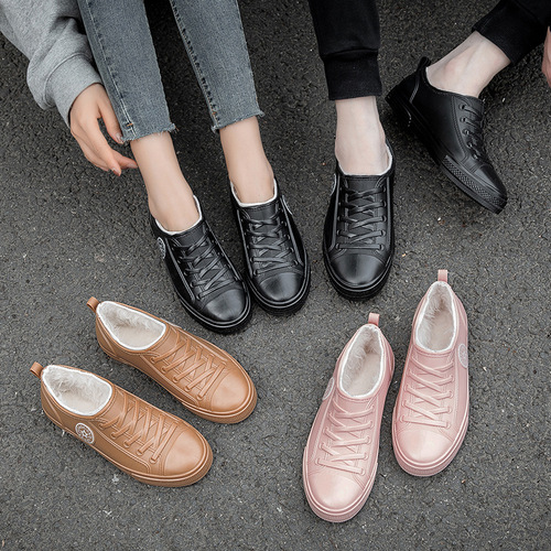 New Korean style outdoor waterproof and non-slip rain boots for ladies and couples, low-cut fashionable short-tube plus velvet warm outer rain boots