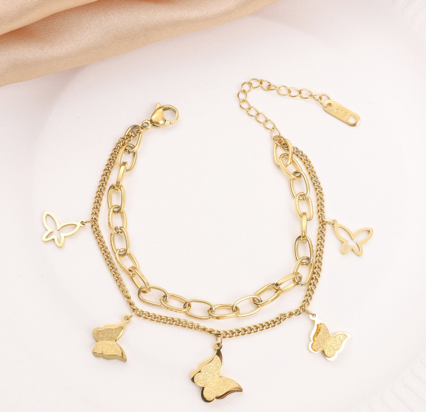 Ventas transfronterizas calientes nuevas pulseras de acero de titanio personalidad femenina de alto nivel diseño ligero de lujo moda temperamento versátil joyería de acero de titanio image 24