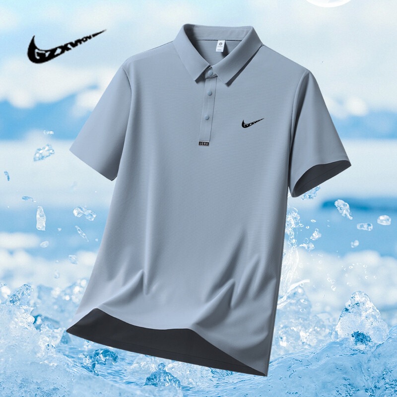 Short-Sleeved Men's T-Shirt Polo Shirt, Summer Breathable and Quick-Drying New Style Business Polo Shirt for Men, Cool and High-End Style