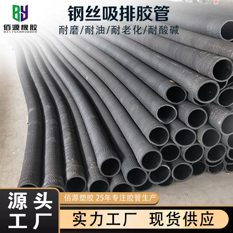 高压钢丝橡胶管煤矿用瓦斯气体排放胶管钢丝编织高压胶管排水管