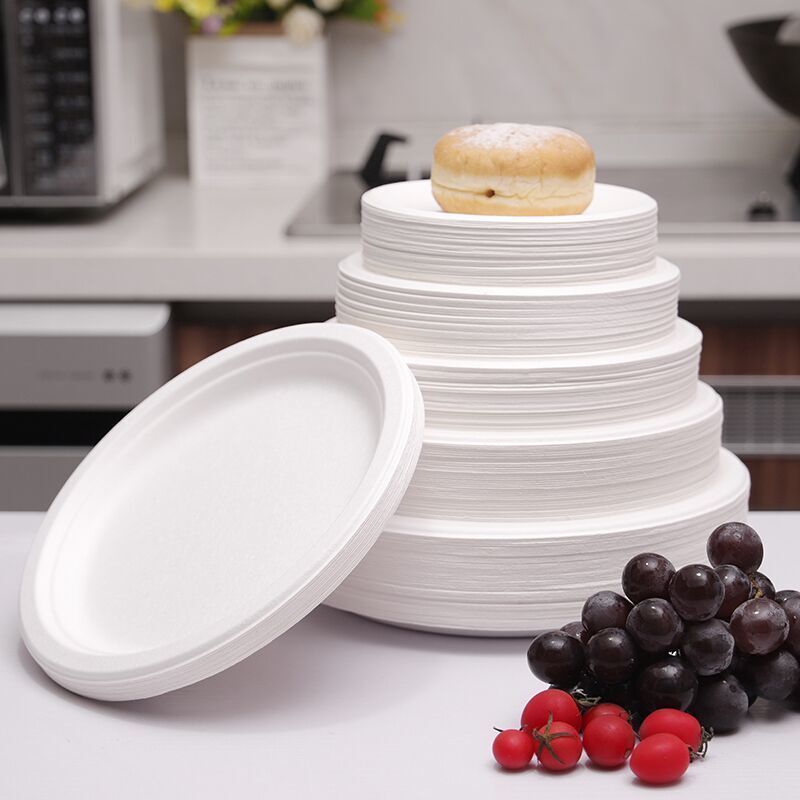 Paper Plate Disposable Environmentally Friendly Birthday Cake Party Tray White Thickeneded Plate Snack Plate Independent Round Plate