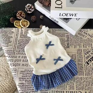Dog Clothes Summer Small Puppy Thin Sling Dress Bow Vest Skirt Ins Style Yorkshire