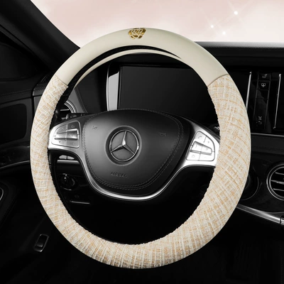 Steering wheel cover: light luxury Camellia protective cover