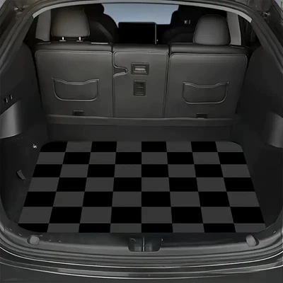 Cross-Border Amazon Simple Printed Avtomobil döşəmə paspasları - zy-simple-checkered-trunk-2-75100cm-crystal-velvet