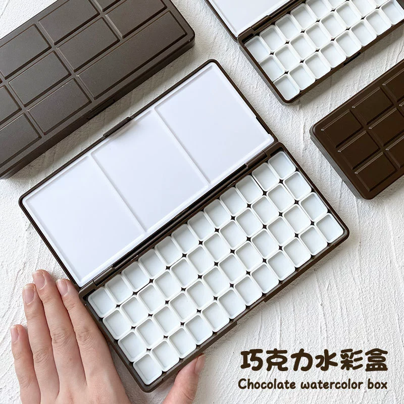 Пластиковая упаковочная коробка для акварельных красок, пустая коробка, 24 сетки, 48 сеток, коробка для хранения акварельных красок, цветная коробка с палитрой