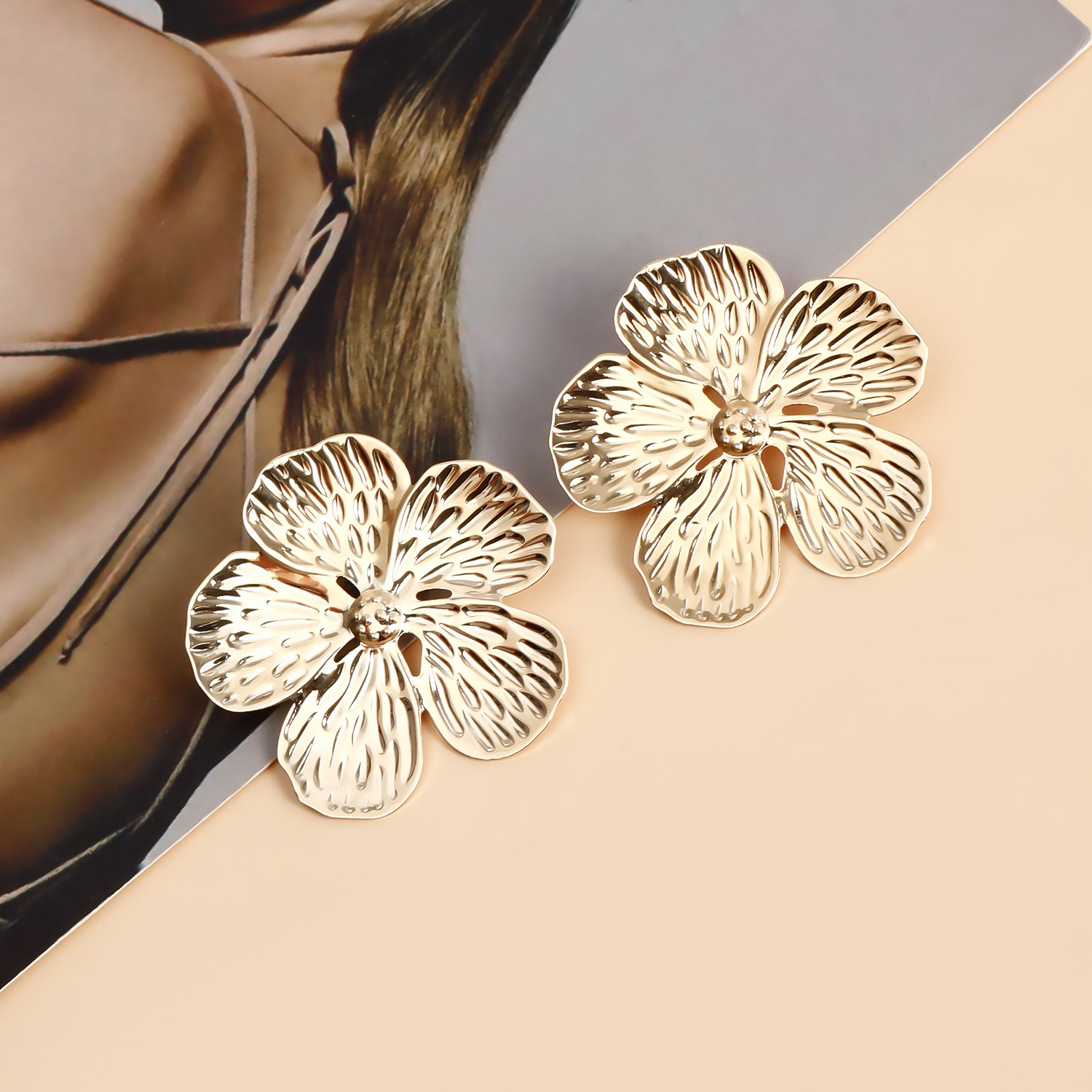 10g Weight Jewelry Set Classification 1 Set Quantity Casual Occasion Alloy Material Flower Pattern Women's Gender Plating Design Simple Style Style Simple Style Flower Alloy Plating Women's Jewelry Set 11