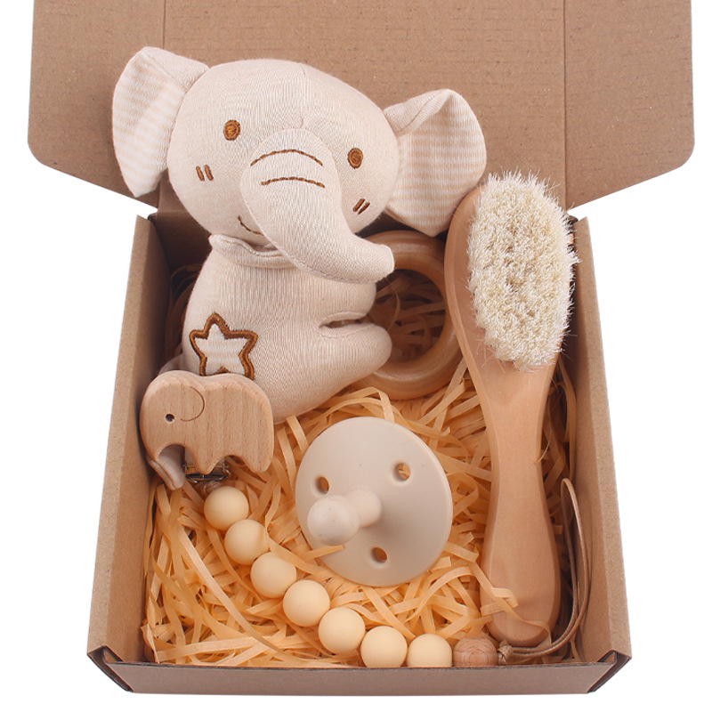 Nuevo bebé de dibujos animados León sonajero mordedor calmante bebé DIY creativo cepillo pezón Cadena de cuatro piezas conjunto