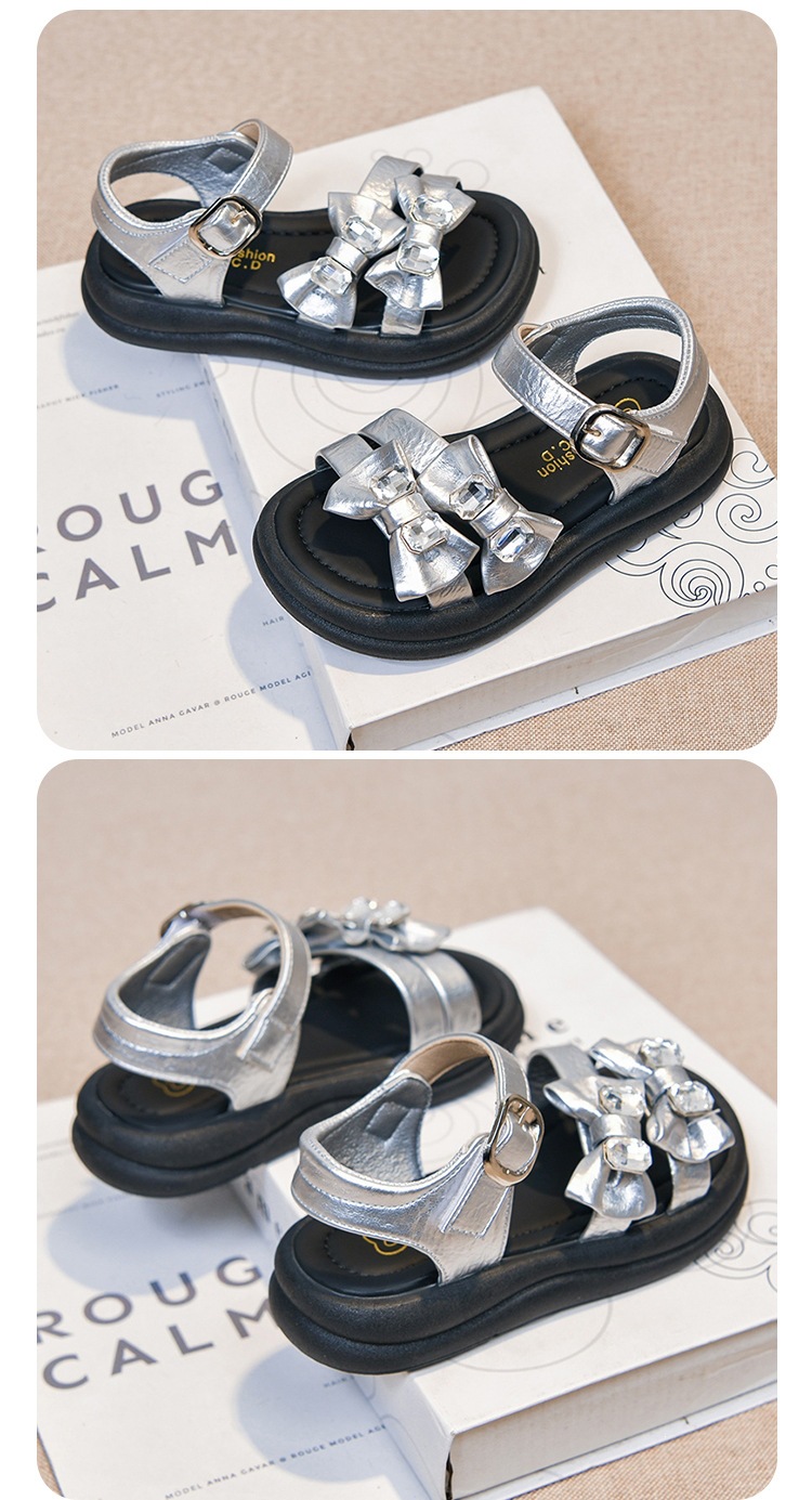 Sandali bambina con fiocco leggeri scarpe estive mare_voghion.com