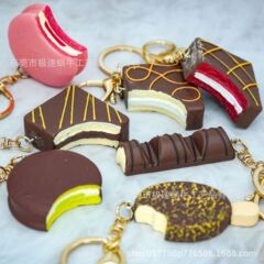 模擬韓国オリオンケーキアイスクリーム食品おもちゃキーホルダー樹脂チョコレートチョコレートバッグペンダント