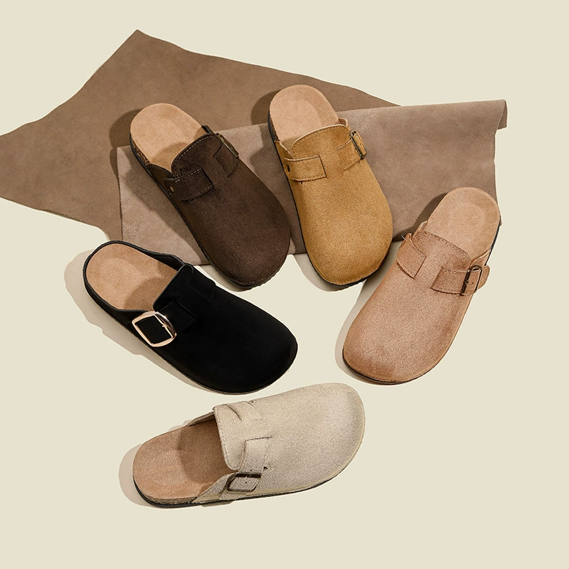 Слипоны Birkenstock для женщин, полупальцевые сабо с нескользящей толстой подошвой