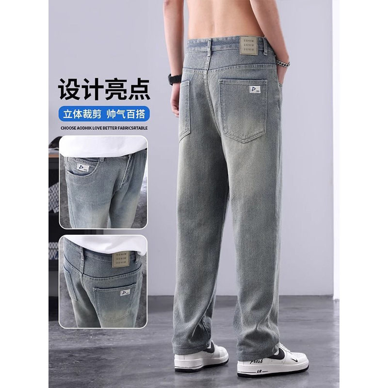 Jeans estrelado 2025 nuevo estilo de hombre recto suelto primavera y otoño marca de moda verano retro pantalones de piernas