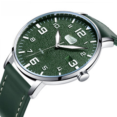 MINI FOCUS Ultra-Thin Large Dial Fashion Men's Watch Japanese Movement Calendar Water-Resistant Quartz Watch 0158G