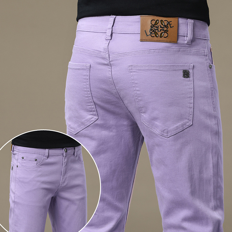 Aromatherapy Purple Trendy Brand Casual Pants and Jeans for Men, Slim Fit, Thin Style for Spring/Summer 2026, Cross-Border Aromatherapy Purple Trendy Brand Casual Pants and Jeans for Men, Slim Fit, Thin Style for Spring/Summer 2026, Cross-Border