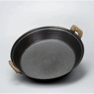 Old-Fashioned Cast Iron Frying Pan Double-Ear Cast Iron Frying Pan Gas Stove Frying Pan Uncoated Household Commercial Stall Didipeng
