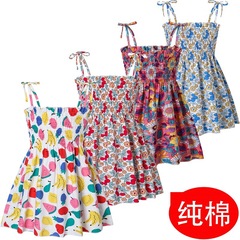 Summer new girls pure cotton dress children's floral suspender dress baby princess dress cross-border exclusive children's dress